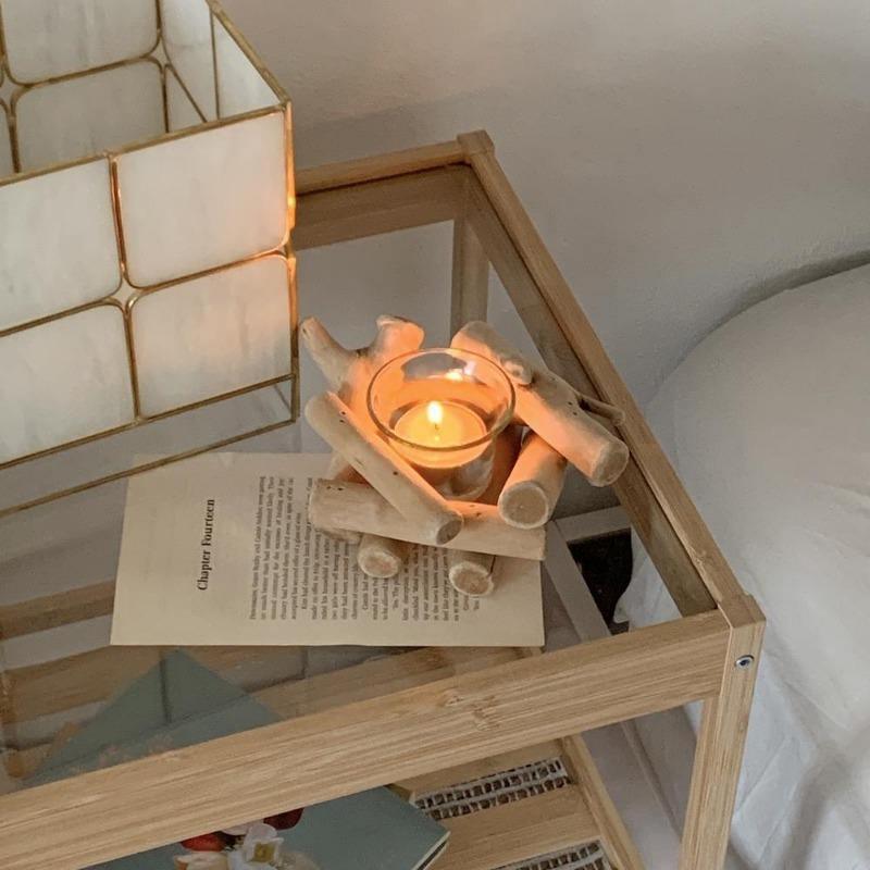 LumiWood - Handmade candlestick made of beach wood