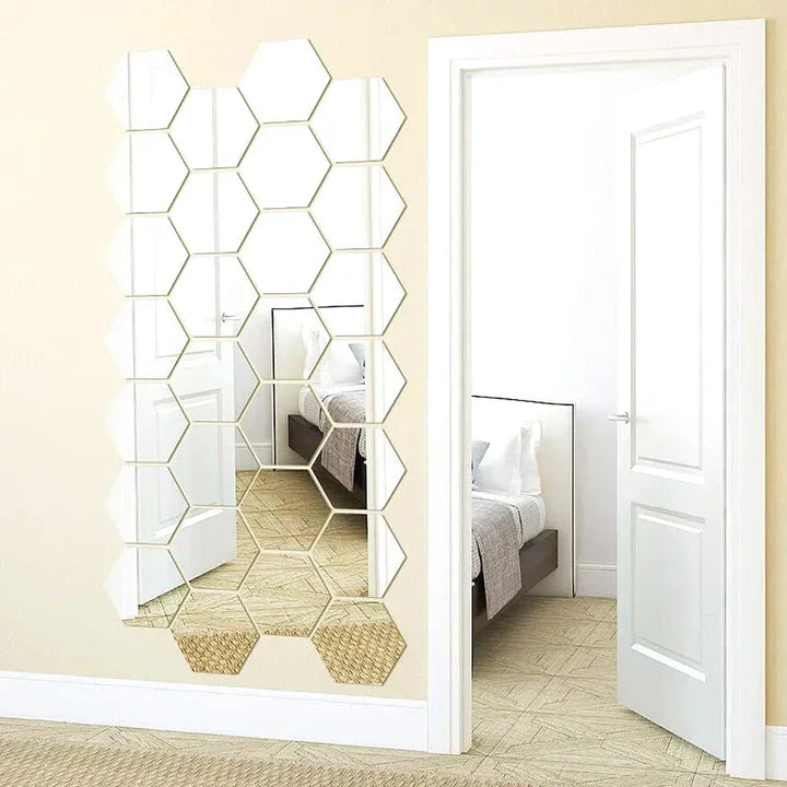 HexaGleam - Modern hexagonal mirror wall tiles [Last day sale]