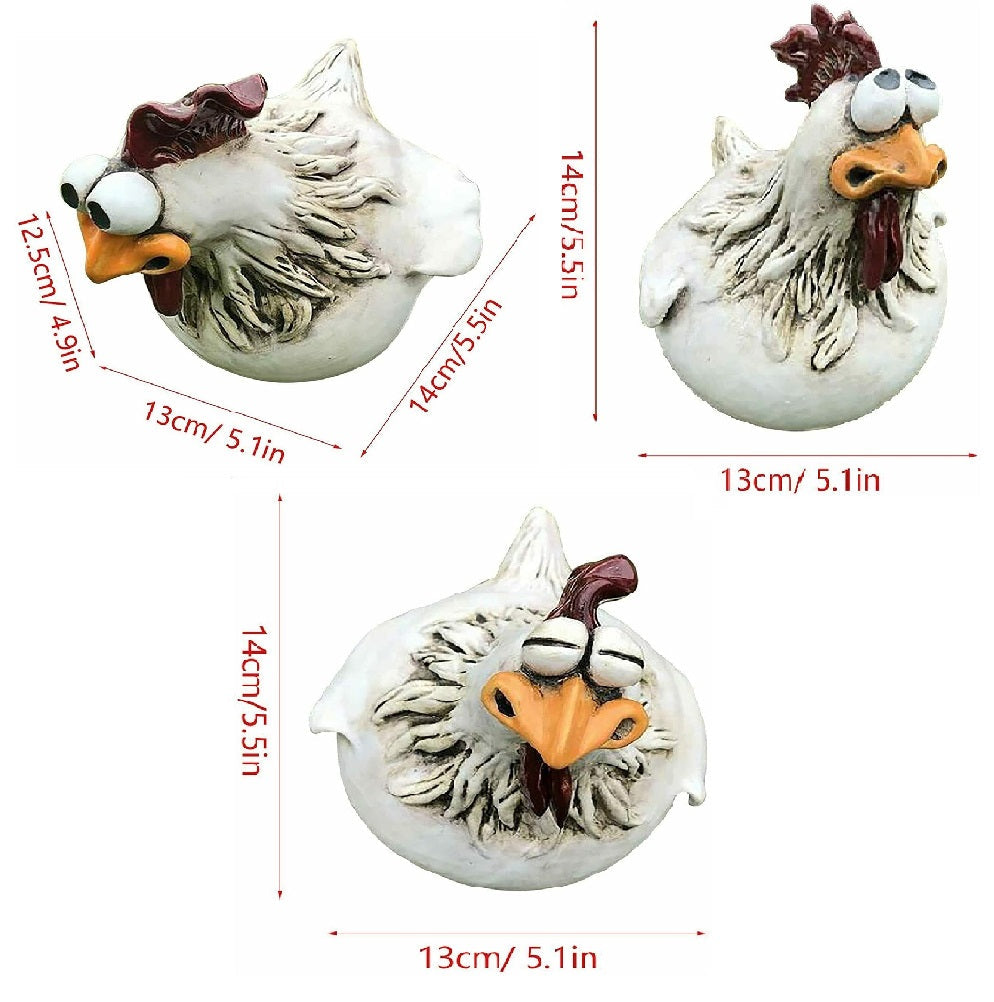 Buy 1 Get 1 Free | ChickenDeko™ - Garden Chicken Figurines with Big Eyes