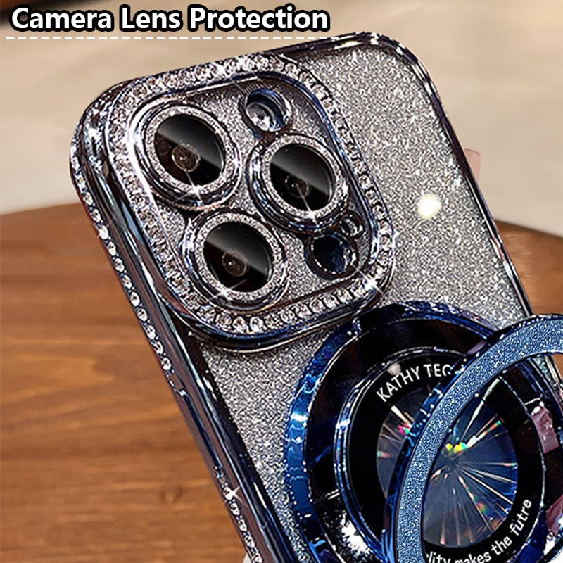 BlingShell™ - Glittery Magnetic iPhone Case with Rhinestones and Invisible Stand [Last Day Sale]