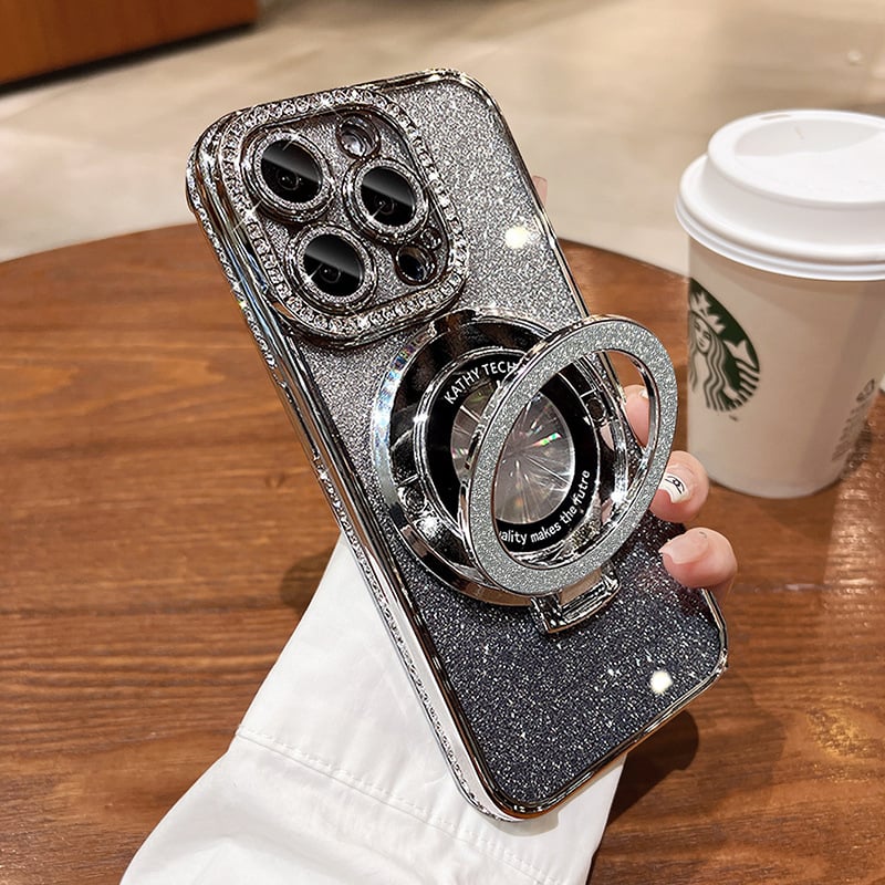 BlingShell™ - Glittery Magnetic iPhone Case with Rhinestones and Invisible Stand [Last Day Sale]