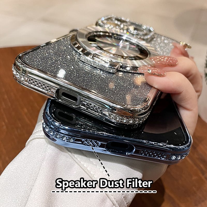 BlingShell™ - Glittery Magnetic iPhone Case with Rhinestones and Invisible Stand [Last Day Sale]