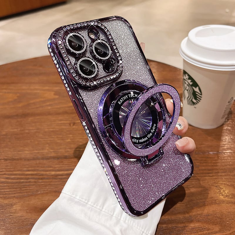 BlingShell™ - Glittery Magnetic iPhone Case with Rhinestones and Invisible Stand [Last Day Sale]