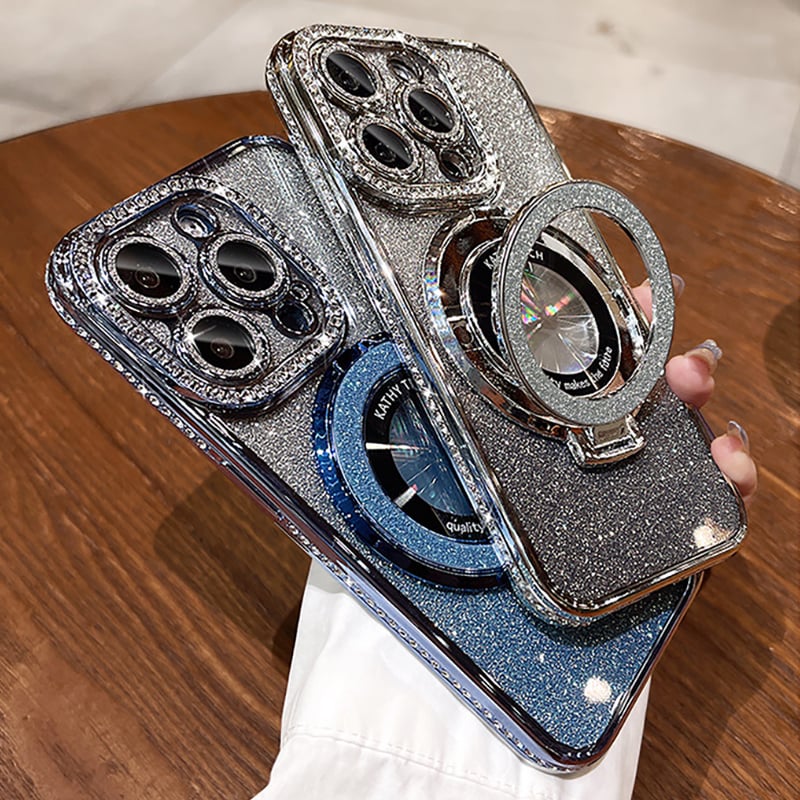 BlingShell™ - Glittery Magnetic iPhone Case with Rhinestones and Invisible Stand [Last Day Sale]