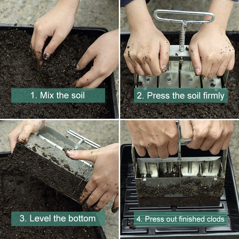 PlantForm - Manual root ball former, soil blocker, garden tool for sowing