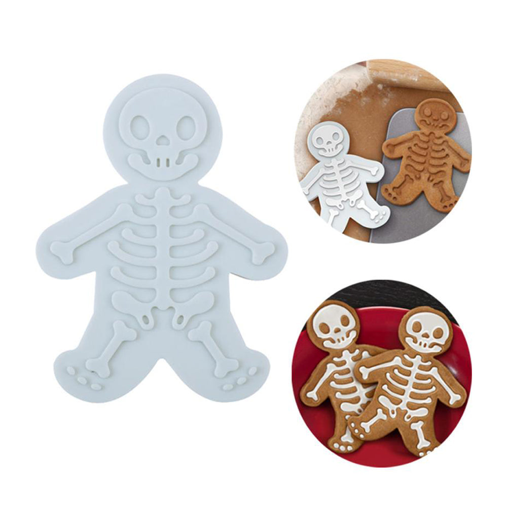 Skeletvormige uitsteker waarmee je snel opvallende Halloweenkoekjes maakt