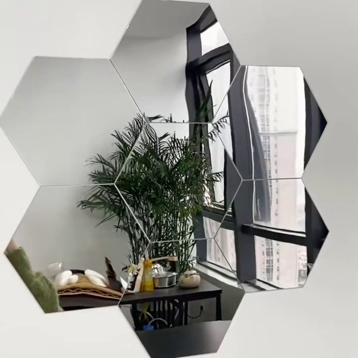 HexaGleam - Modern hexagonal mirror wall tiles [Last day sale]
