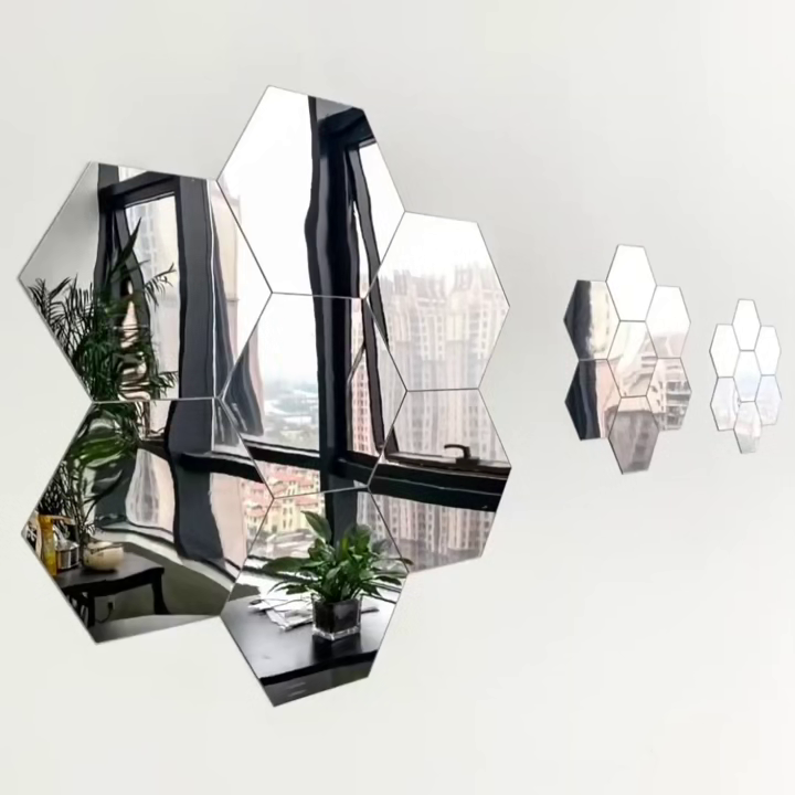 HexaGleam - Modern hexagonal mirror wall tiles [Last day sale]