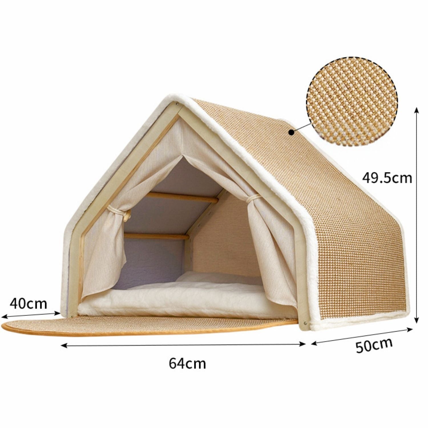 WhiskerVilla - Cozy cat villa with sisal scratching roof
