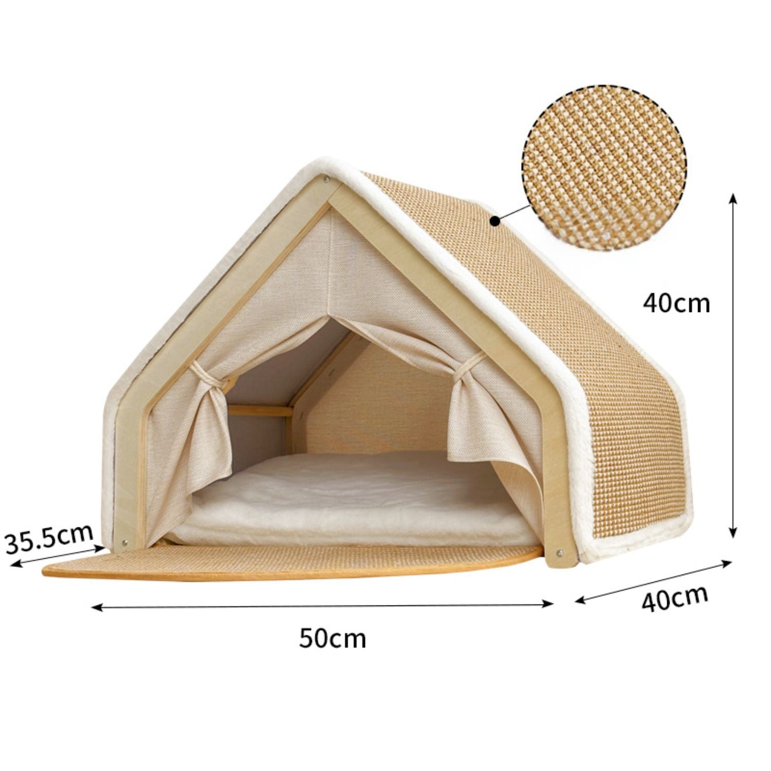 WhiskerVilla - Cozy cat villa with sisal scratching roof