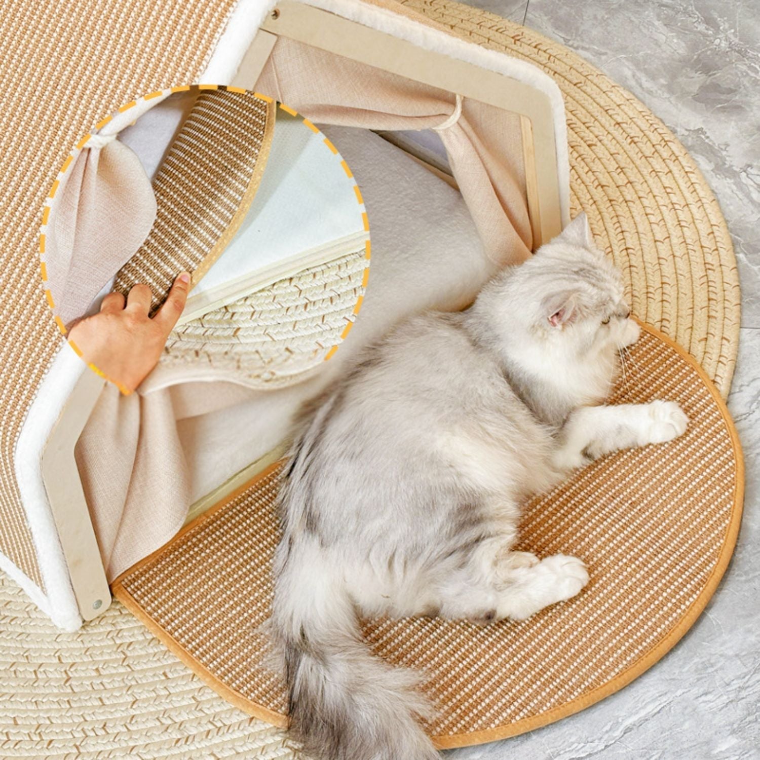WhiskerVilla - Cozy cat villa with sisal scratching roof